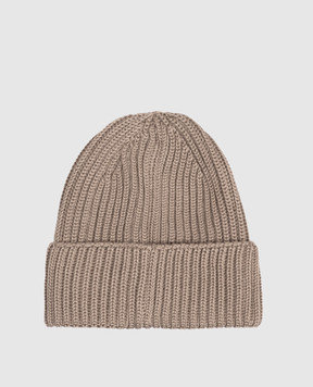 C.P. Company Grey wool hat with logo patch MAC739A005509A