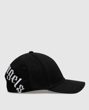 Palm Angels Black cap with contrasting logo embroidery PAMLB001FB004