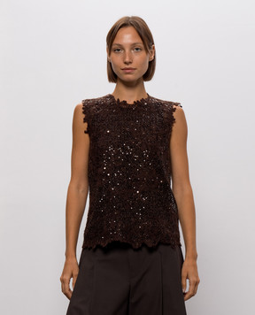 Brunello Cucinelli Brown top with wool M0PIZVJ100