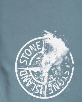 Stone Island Children's blue sweatshirt with print L2S166100014S051414