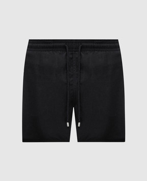 Vilebrequin Black swim shorts with patch MOOC4A00
