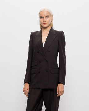 Tom Ford Brown double-breasted wool jacket GI3089FAX1804