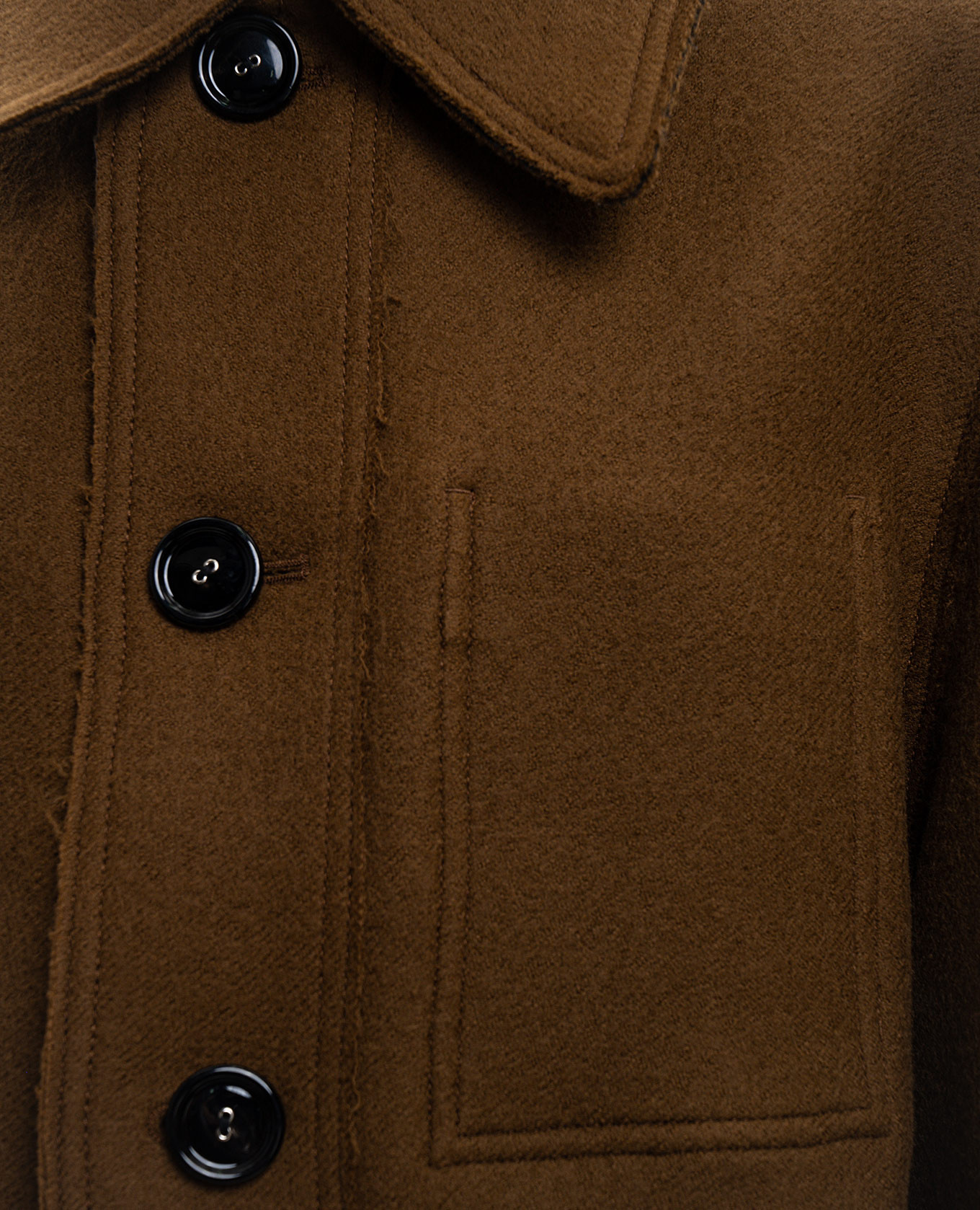 Brown wool coat with logo Ami Paris 5