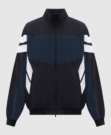 Black sports jacket with logo embroidery