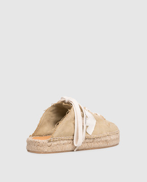Off-White Beige mule sneakers with logo patch OWIB019S26FAB001