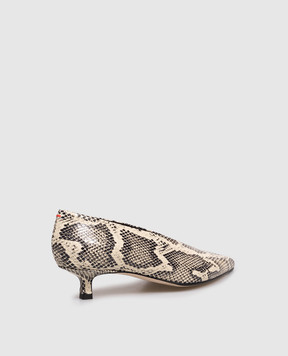 Aeyde Clara beige leather shoes with python print PUCLAP35KT223100043