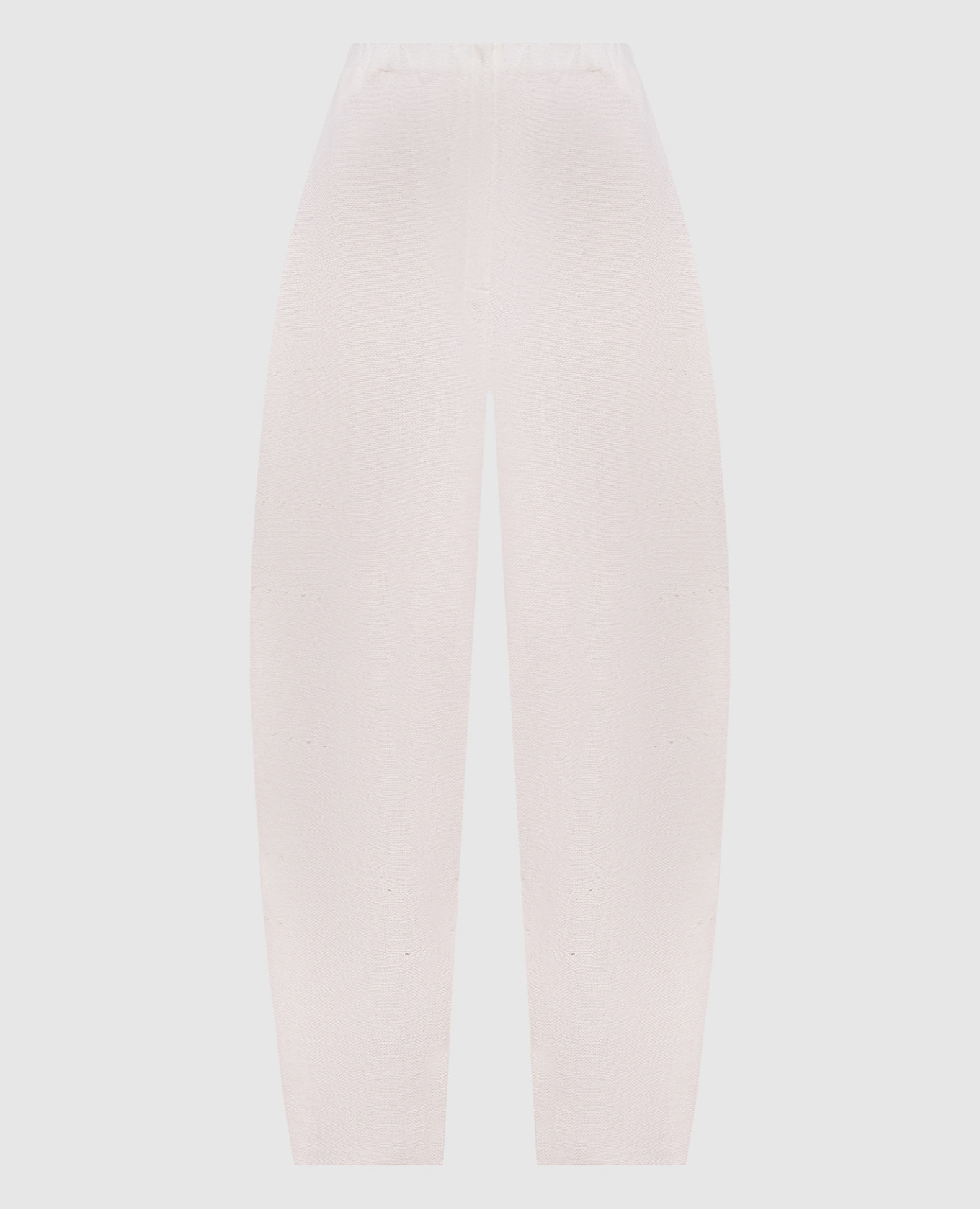 Ivory silk and linen trousers