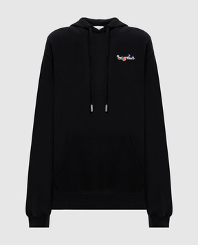 Off-White Black hoodie with logo print 2BB064F25FLE001