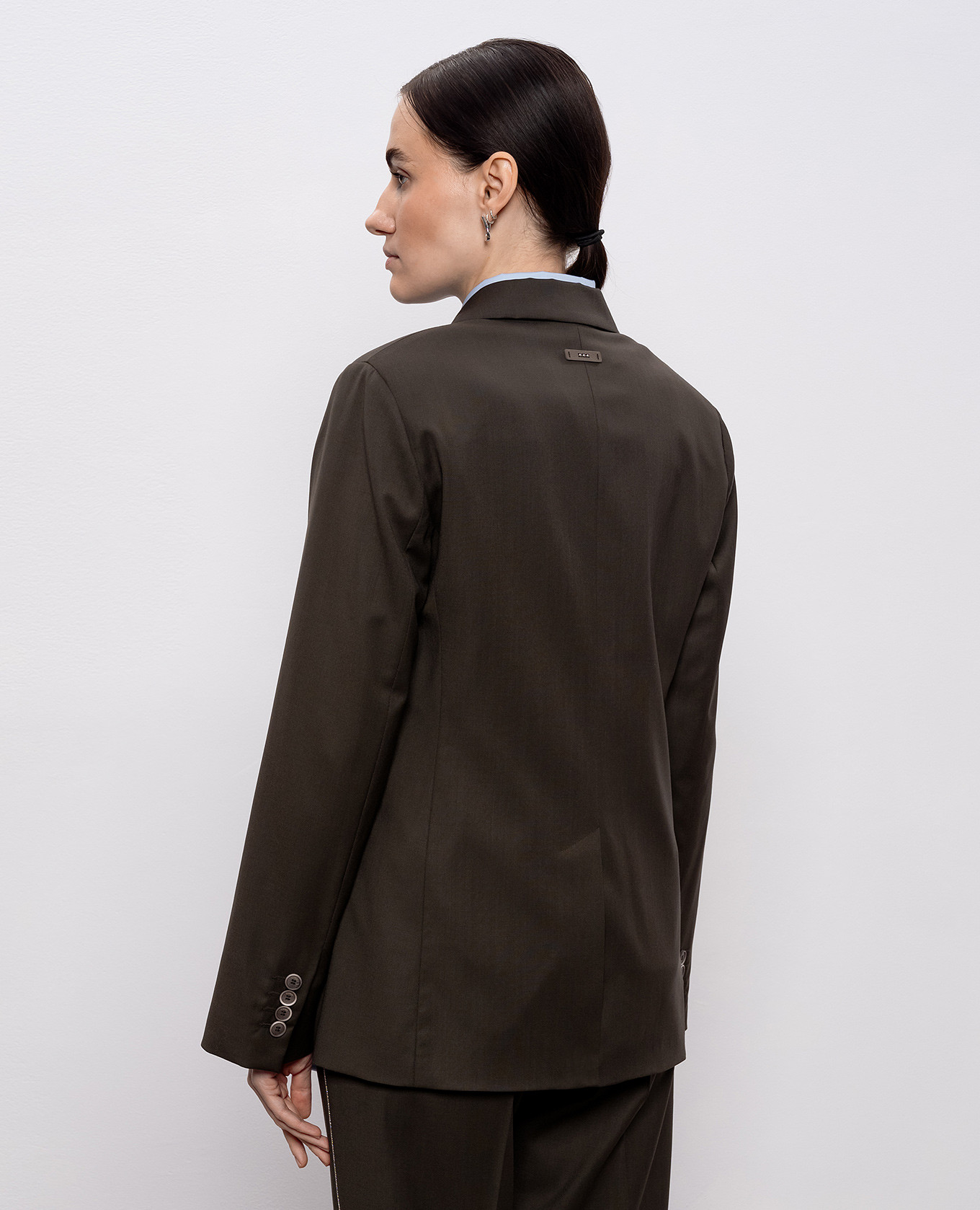 

Brown wool jacket with monil chain Peserico