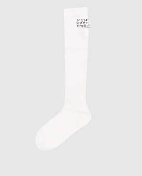 Maison Margiela MM6 White socks with emblem pattern S52TL0038M13244