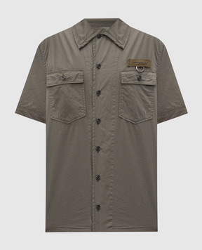 Dolce&Gabbana Khaki shirt with logo patch G50E3TFU5YP