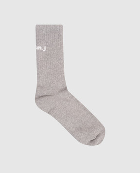 Juun.j Grey insulated socks with logo pattern JC61KTP013