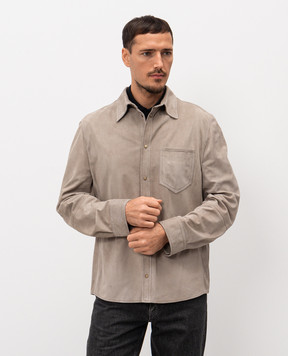 Brunello Cucinelli Beige suede shirt MPCFN2039