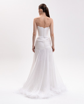 Iris Serban Gisselle ivory dress with a harvester effect VIOLLETE