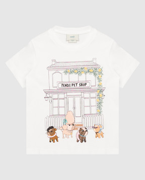 Fendi Children's white T-shirt JFI417AY8D812+