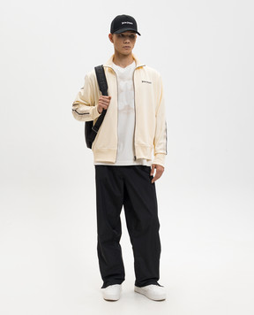 Palm Angels Ivory sports jacket with logo embroidery PMBD058S26FAB001