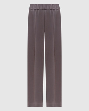 Moncler Brown pants with logo patch L20938H0000289A66