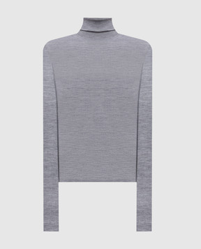 Gabriela Hearst Gray May golf shirt made of wool, cashmere and silk X009263A004
