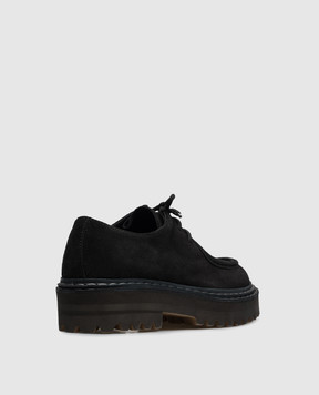 Officine Creative Blossom black suede derby shoes BLOSSOM001NERO