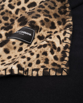 Dolce&Gabbana Brown leopard print wool and silk plaid TCE013TCAB6