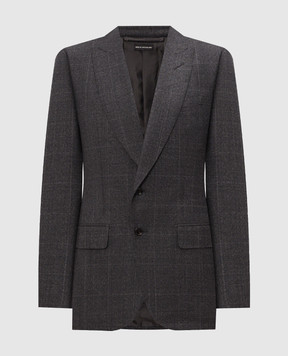 Tom Ford Gray wool check jacket JLYP03W0154