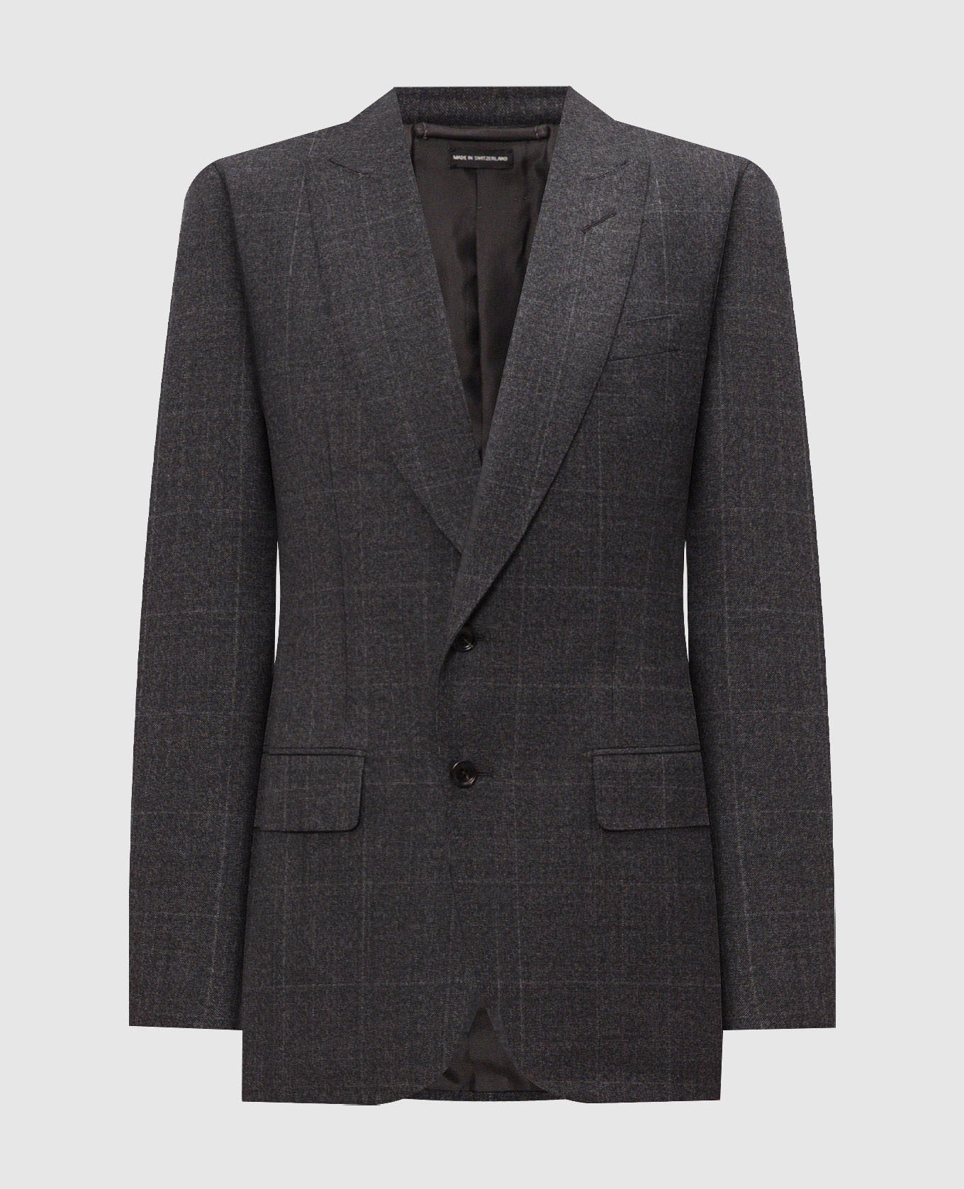 Gray wool check jacket