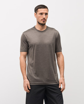 Dolce&Gabbana Brown silk T-shirt G8ST1TG7P0F