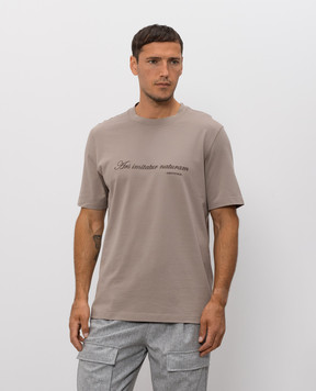 Brunello Cucinelli Brown T-shirt with embroidered inscription M0B138518