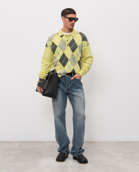 JW Anderson Yellow wool sweater with geometric pattern KW1487YN0470