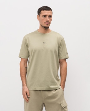 C.P. Company Khaki T-shirt with logo MTS114A006374G