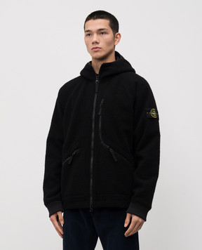 Stone Island Black wool hooded jacket K2S154100060S0214