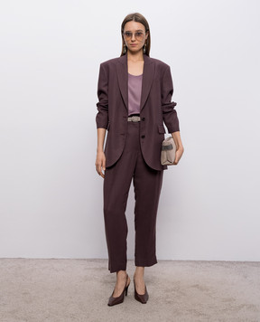 Brunello Cucinelli Burgundy jacket with linen MH1267291