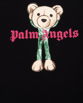 Palm Angels Children's black T-shirt with print PBAA002S26JER004