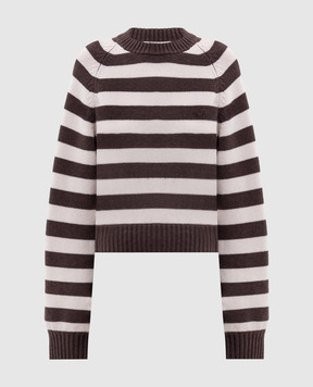 Sporty & Rich Julietta brown striped wool sweater WS10483000BR03