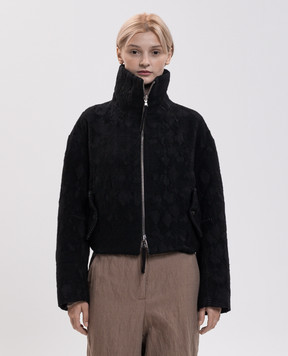 Masnada Black reversible jacket with wool 8152