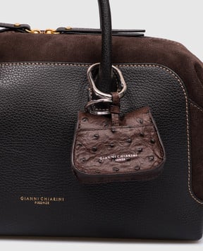 Gianni Chiarini Brown leather bag keychain BSMHELENA07STEMU