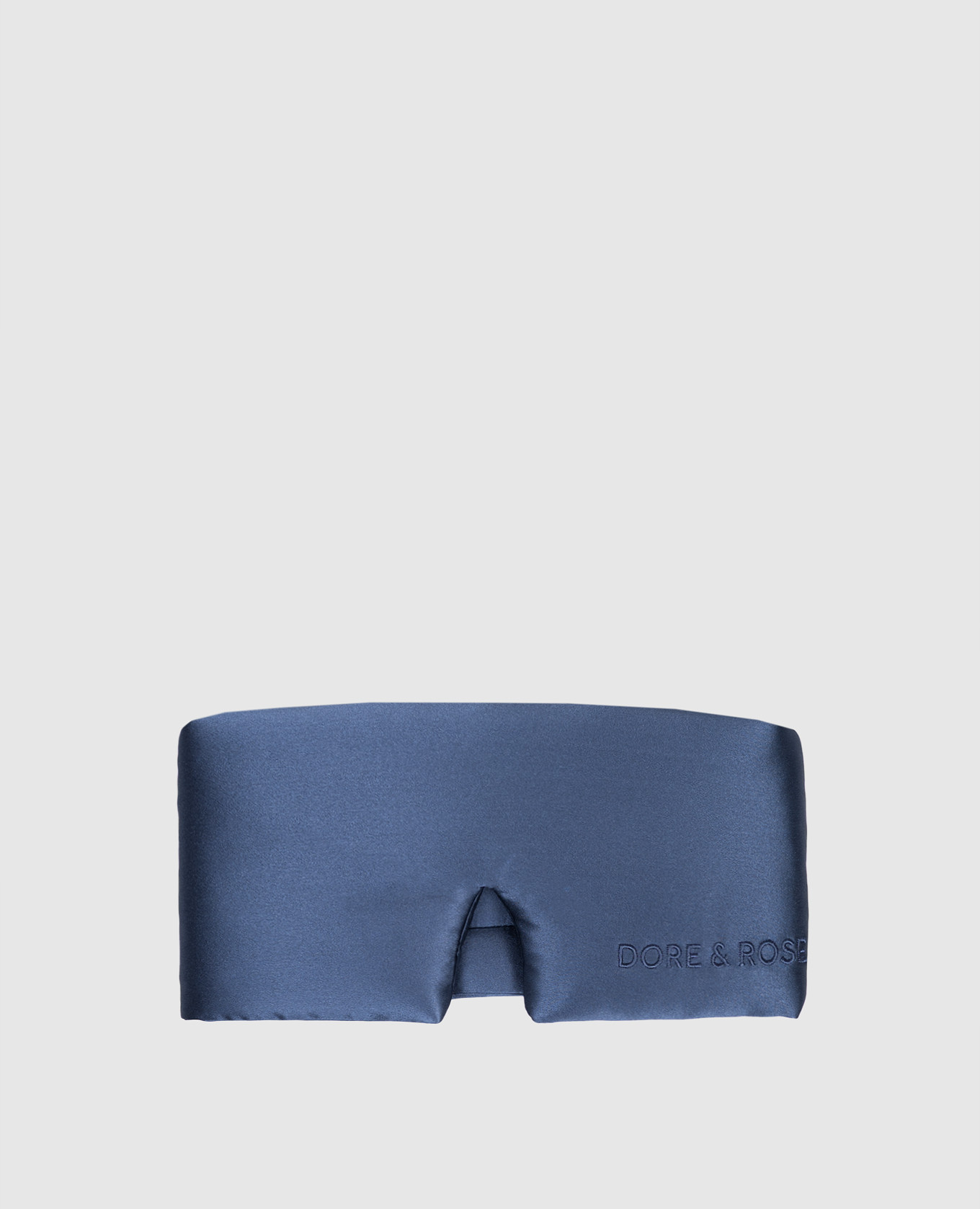 

Blue silk sleep mask with logo Dore & Rose, Navy blue