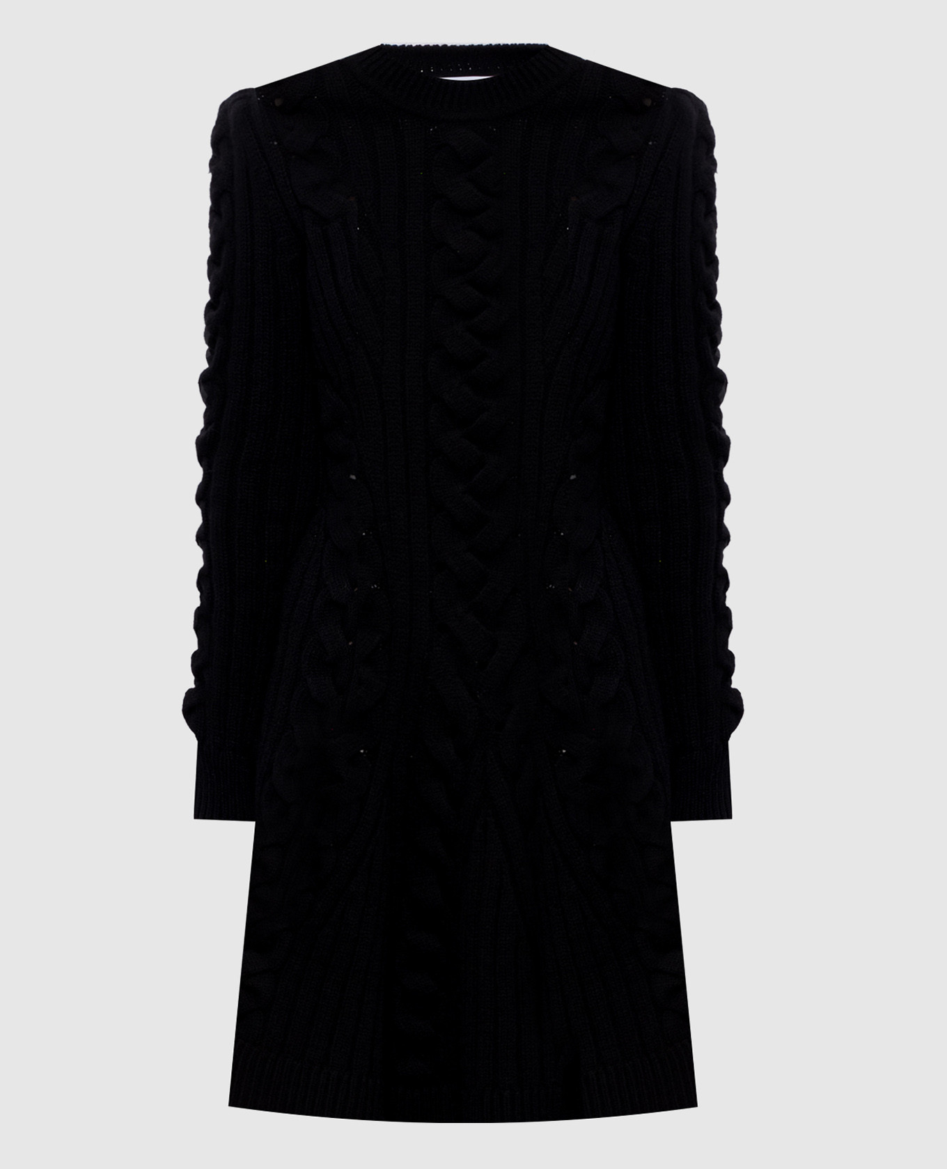 

Black wool and cashmere dress with textured pattern Alexander McQueen
