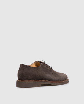 Brunello Cucinelli Brown suede derby shoes MZUSOLE651