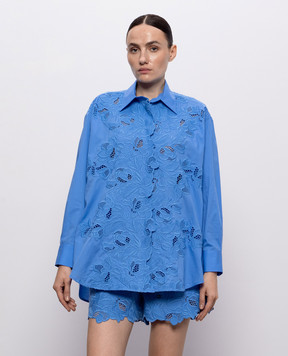 Ermanno Scervino Life Blue shirt with embroidery D484K301KDK