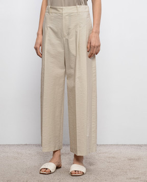 Brunello Cucinelli Beige pants with a monil chain M0F79P9189