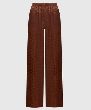 Brown pants with logo pattern