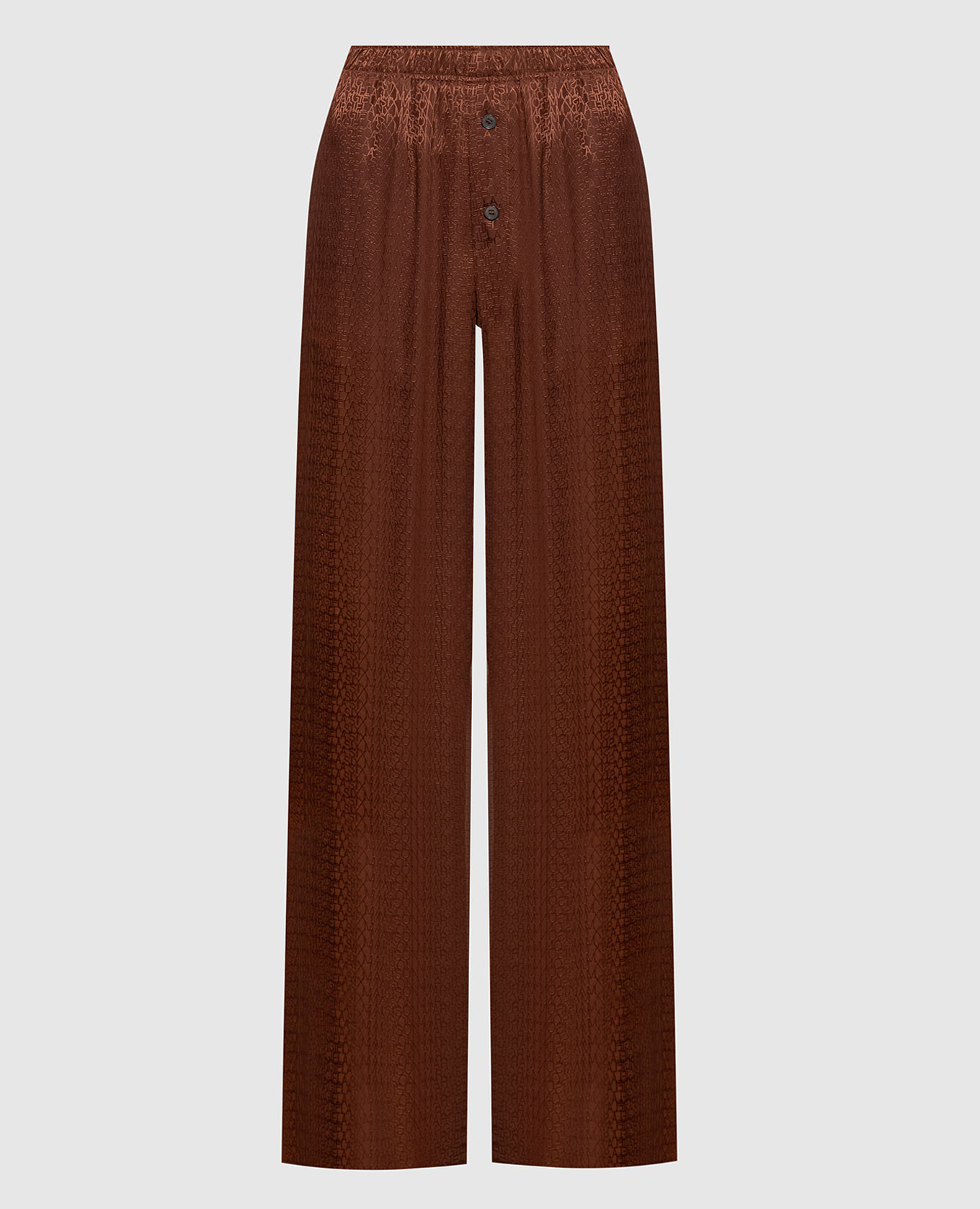 Brown pants with logo pattern