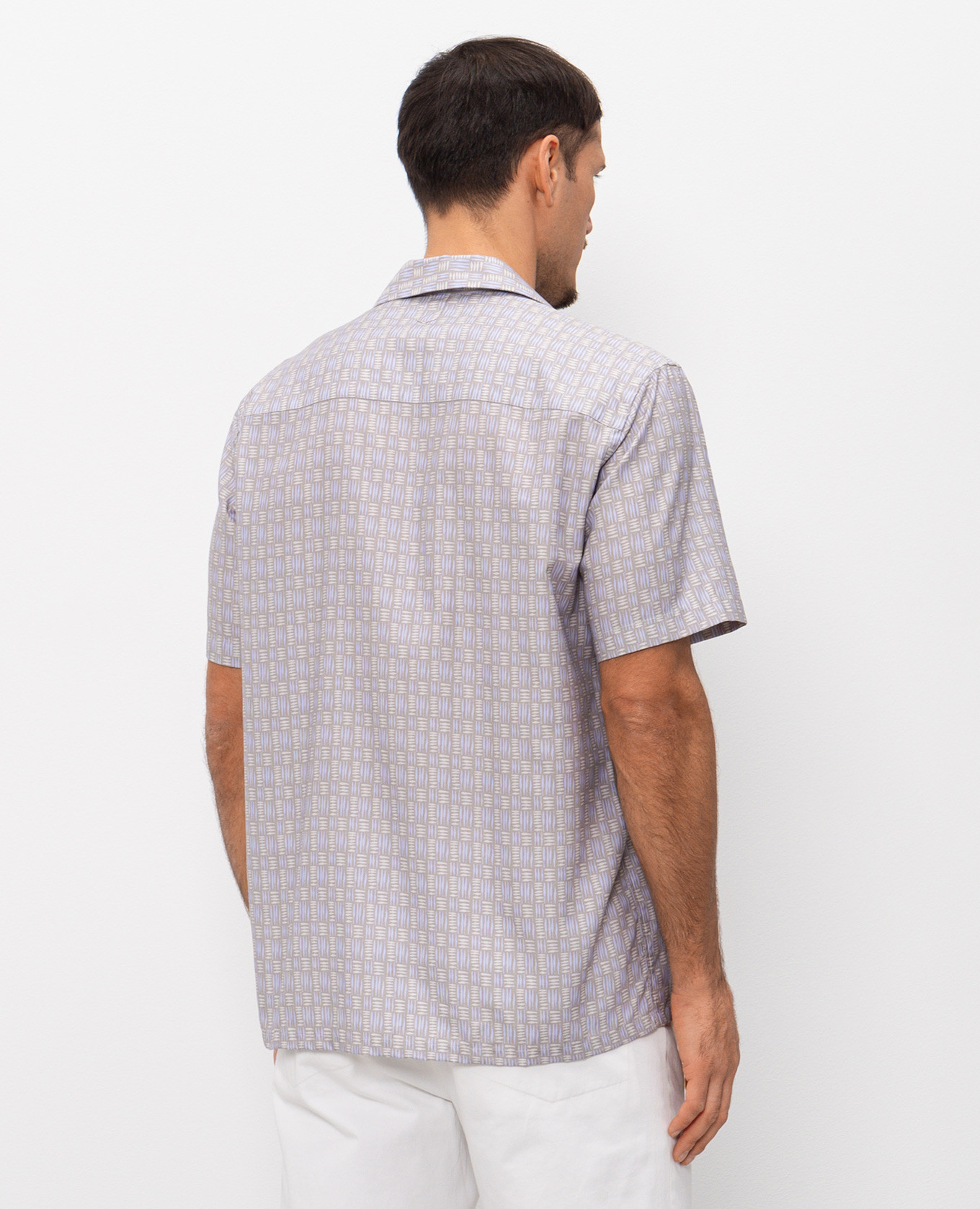 

Straight-cut shirt with a pattern Canali, Light blue