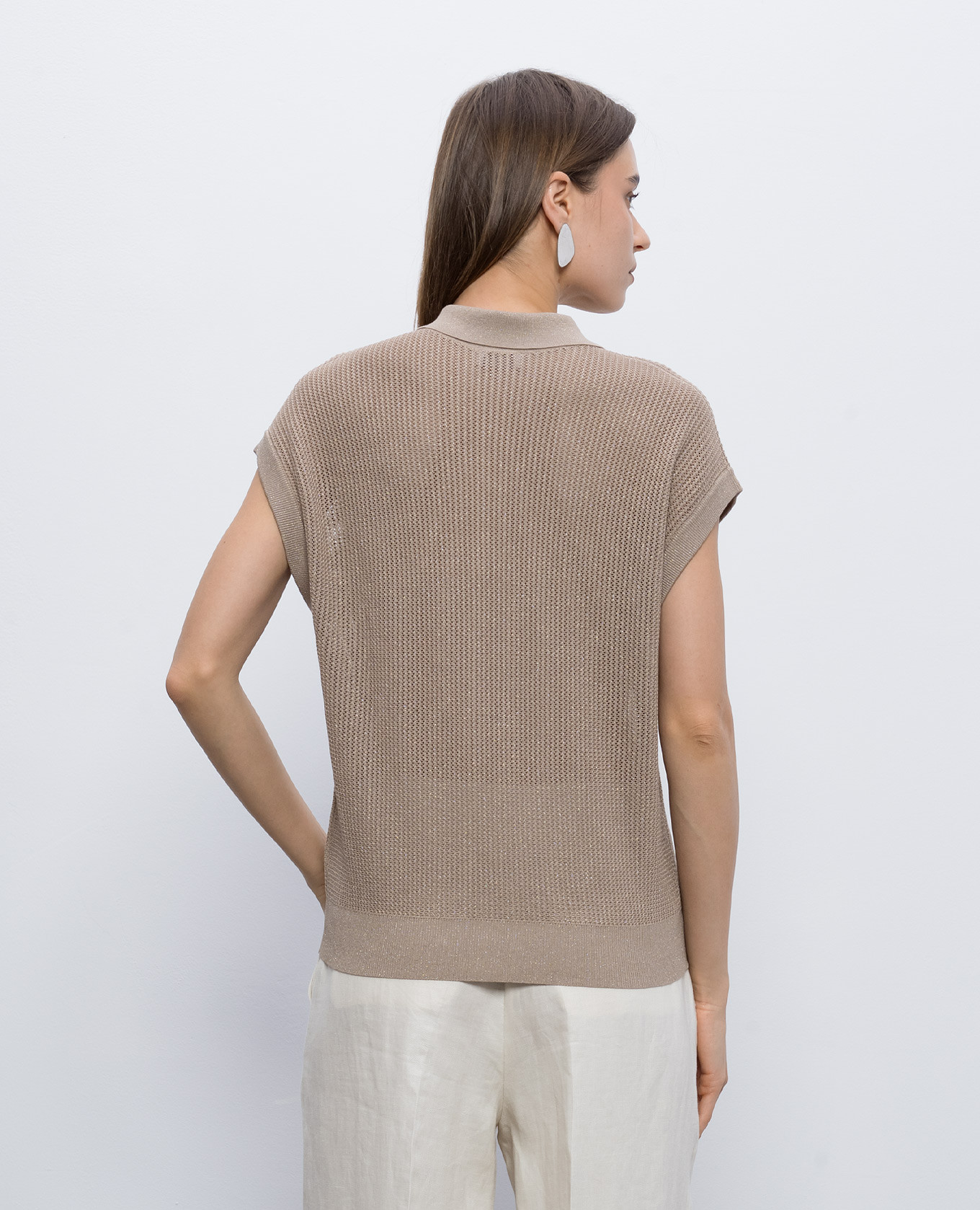 

Brown vest with lurex Peserico