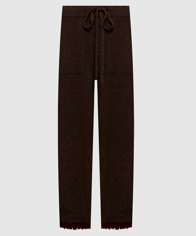 Pantaloni in cashmere marrone
