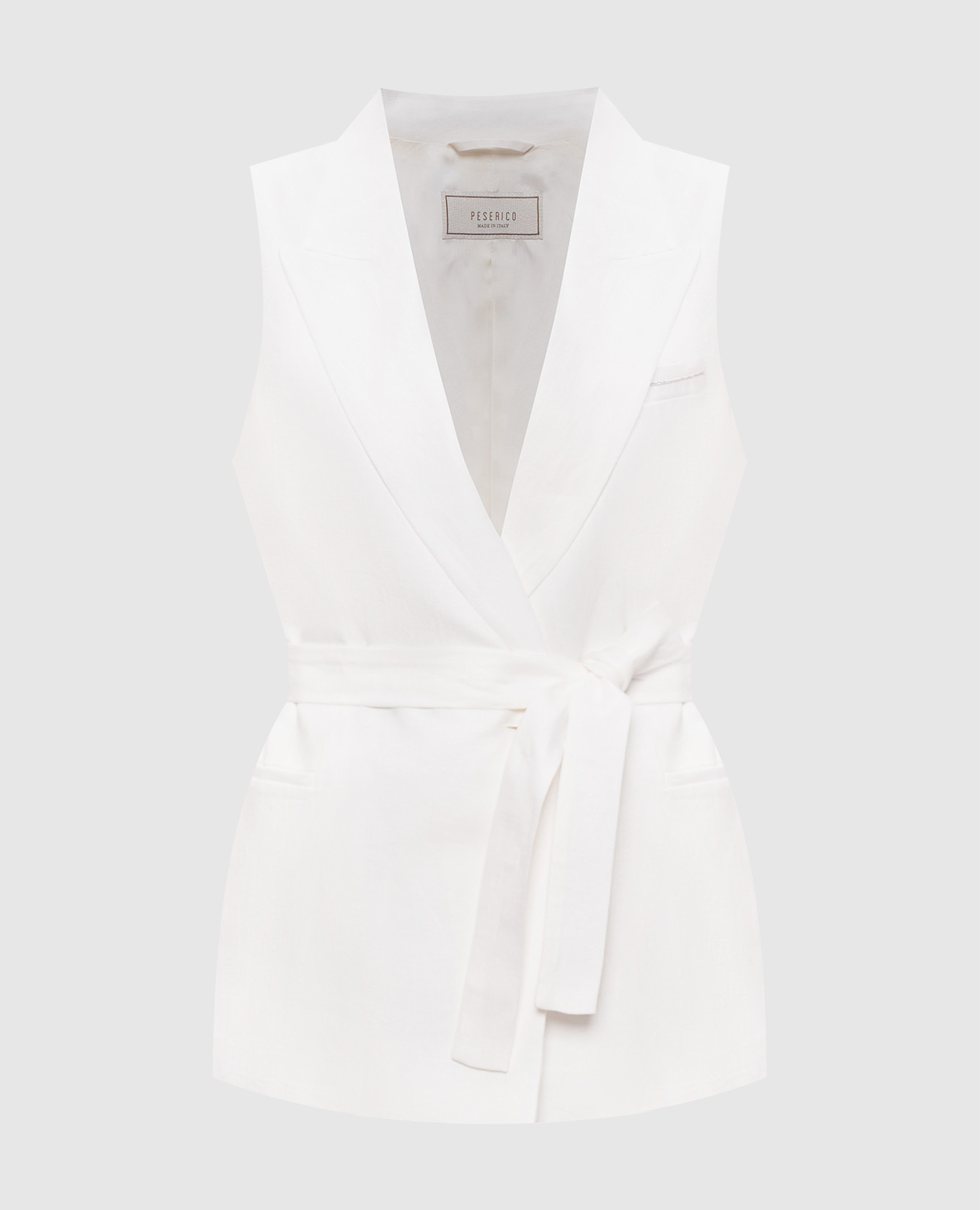 

White linen vest with belt Peserico