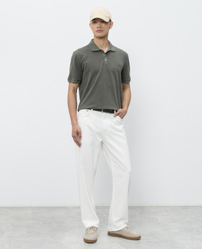 Woolrich Khaki polo shirt with embroidered logo CFWOPO0065MRUT1483