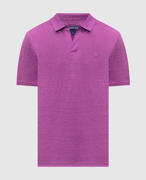 Vilebrequin Purple Pyramid linen polo shirt PYRE9O00