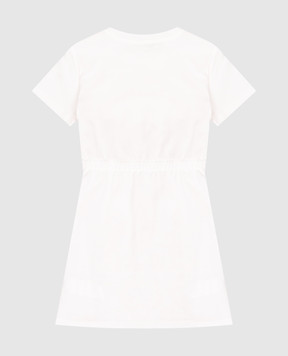 Dolce&Gabbana Children's white dress with branded print L5JDBGG7P5T56